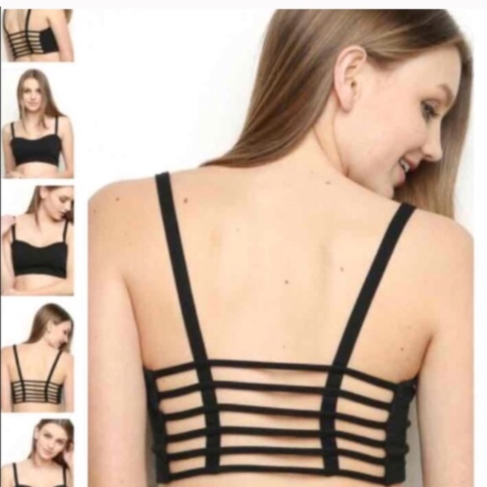 Black Caged Crop Top